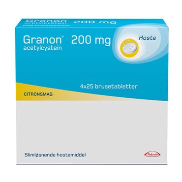 Granon 200 mg 4 x 25 stk slimløsende hostemiddel