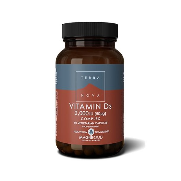 Terranova Vitamin D3 2000 IU (50mg) - 50 kapsler