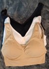 Comfort Bra m. fast sk�l (3 pak) Kun Small - 1 hudfarvet, 1 sort og 1 hvid.
