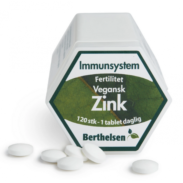 Berthelsen Naturlig Zink 15 mg. - 120 tabletter