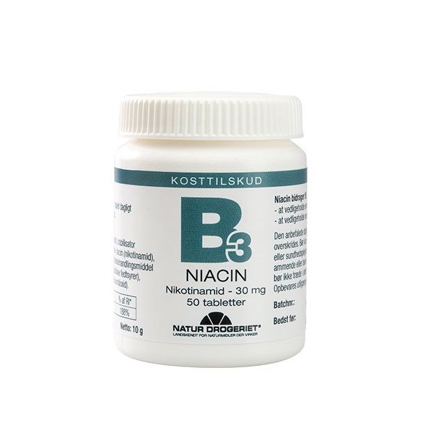 Natur-Drogeriet B3 Niacin 30 mg - 50 tabletter