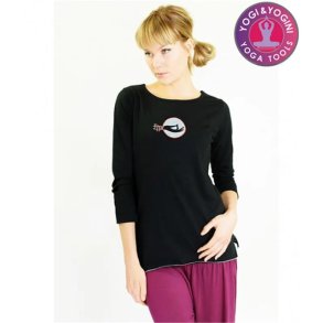 Chakra Yogatop i kologisk bomuld i sort - M/L