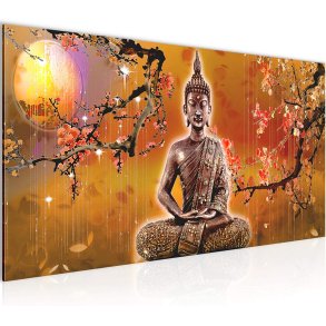 Feng Shui stemningsbillede med Buddha - 100 x 40 cm