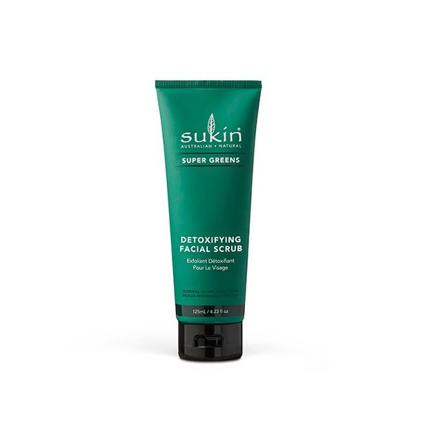 Sukin Super Greens Detoxifying Facial Scrub - Vegansk - 125 ml