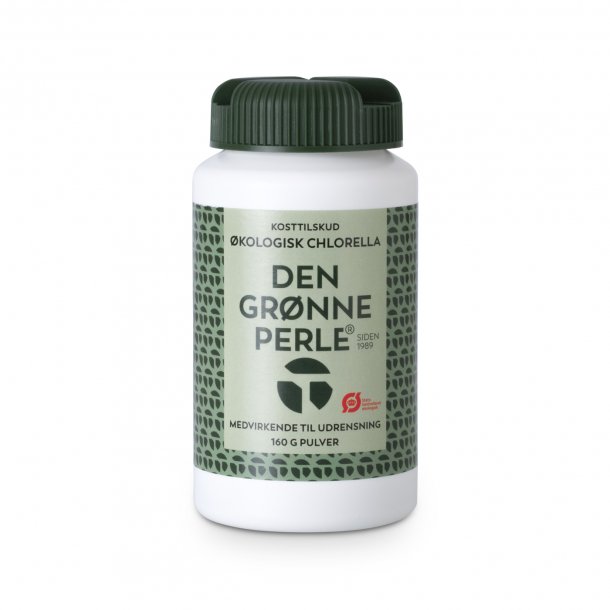 kologisk Chlorella  Den Grnne Perle - Pulver 160g Bedst fr 4/24