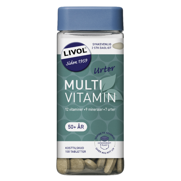 Livol Multivitamin m. urter 50+ - 150 tabletter