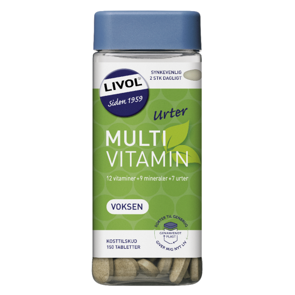 Livol Multivitamin m. urter Voksen - 150 tabletter