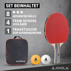 Joola Team School bordtennisbat med bolde - St til 4 personer