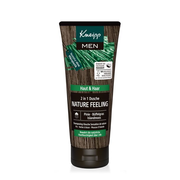 Kneipp MEN 2-i-1 Nature Feeling - Showergel/shampoo til mnd - 200 ml.