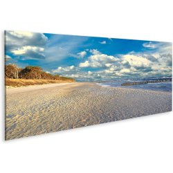 Stemningsbillede af det Baltiske hav med strand og klitter - 120 x 40 cm