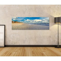 Stemningsbillede af det Baltiske hav med strand og klitter - 120 x 40 cm
