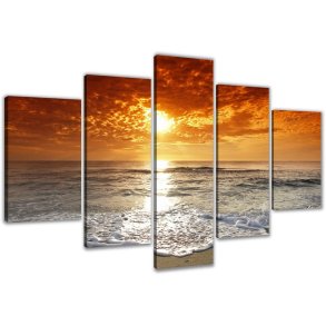 Stemningsbillede af Solnedgang over havet - 200 x 100 cm