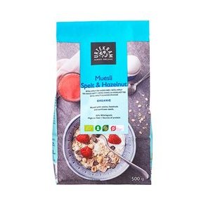 Urtekram Mysli Spelt & Hasselnd kologisk - 500 g.