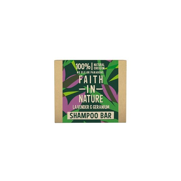 Faith in Nature Lavendel & Geranium Shampoo bar - 85 g.