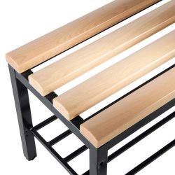 C+P Dobbeltsidet Garderobebnk med skohylde og 12 knager - 165 x 150 x 75,6 cm