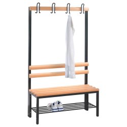 C+P Garderobebnk med skohylde og 4 knager - 165 x 100 x 40 cm.