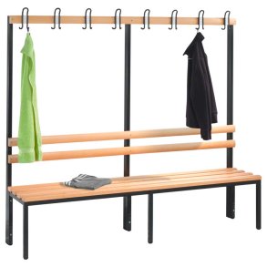 C+P Garderobebnk uden skohylde med 8 knager - 165 x 200 x 40 cm.