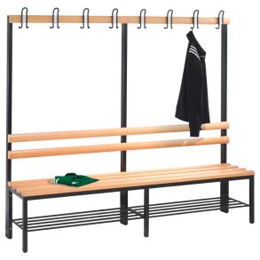C+P Garderobebnk med skohylde og 8 knager - 165 x 200 x 40 cm.