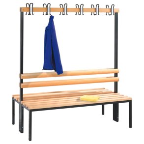 C+P Dobbeltsidet Garderobebnk uden skohylde med 12 knager - 165 x 150 x 75,6 cm.