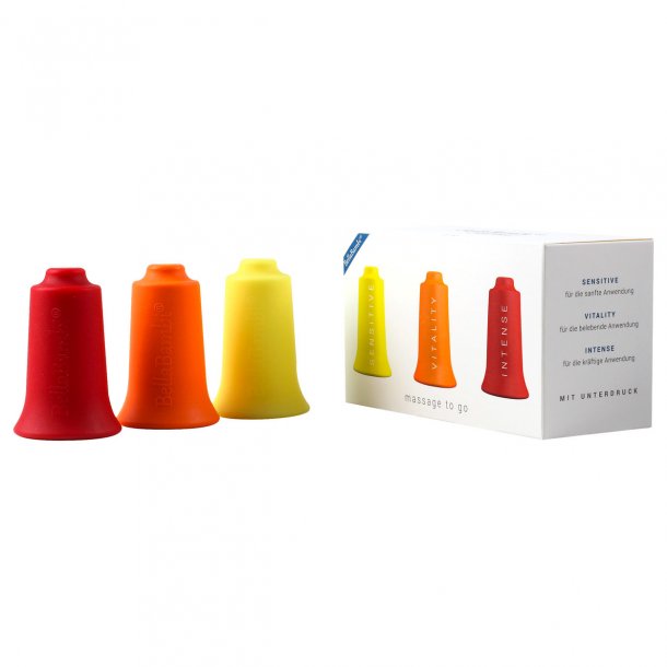 BellaBambi Mini Trio Cupping-Massage To Go - St med 3 intensiteter (gul, orange og rd)