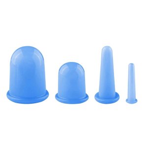 Cupping-st i silikone m. 4 sugekopper - Fra 5x1,5 til 8x6,8 cm.