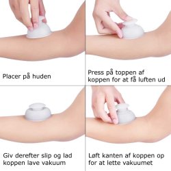 Hydream Cupping-st i silikone m. trykknap 4 stk. -  6,5 cm