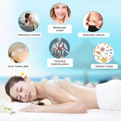 Hydream Cupping-st i silikone m. trykknap 4 stk. -  6,5 cm