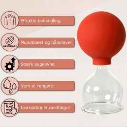 Lauschaer Glas Cupping glas m. bold til professionelt brug - 40 mm.