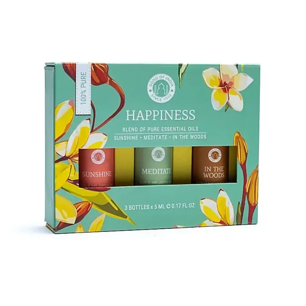 Song of India �terisk olie s�t, Happiness - 3 x 5 ml.