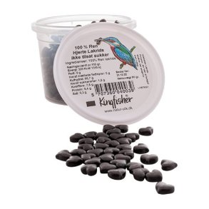 Kingfisher Lakridshjerter af 100 % ren r-lakrids - 80 gr.