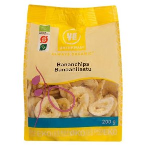 Urtekram Bananchips sprd snack - kologiske - 200g.