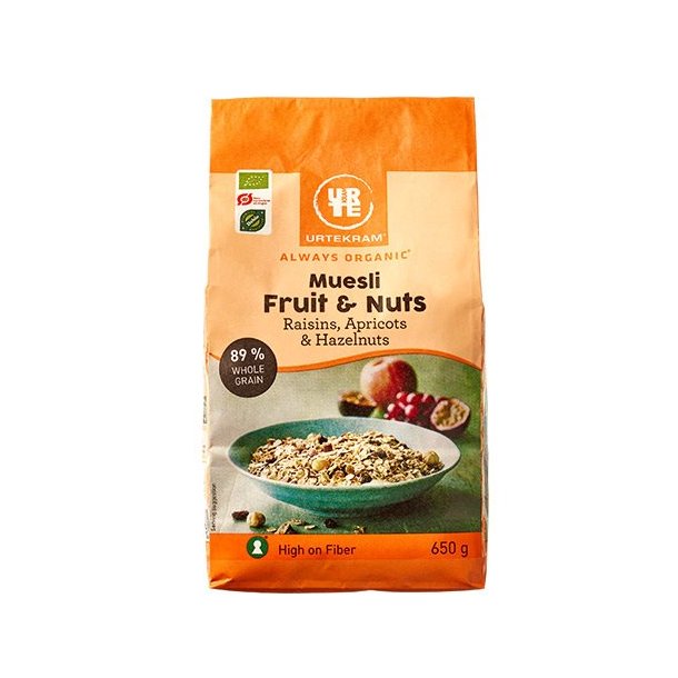 Urtekram Mysli Fruit & Nuts  kologisk - 650 g.