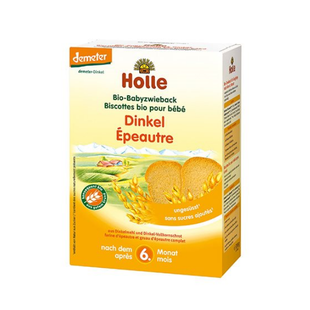 Holle Bio Organic, Spelt tvebakker til baby  Demeter - 200 g.