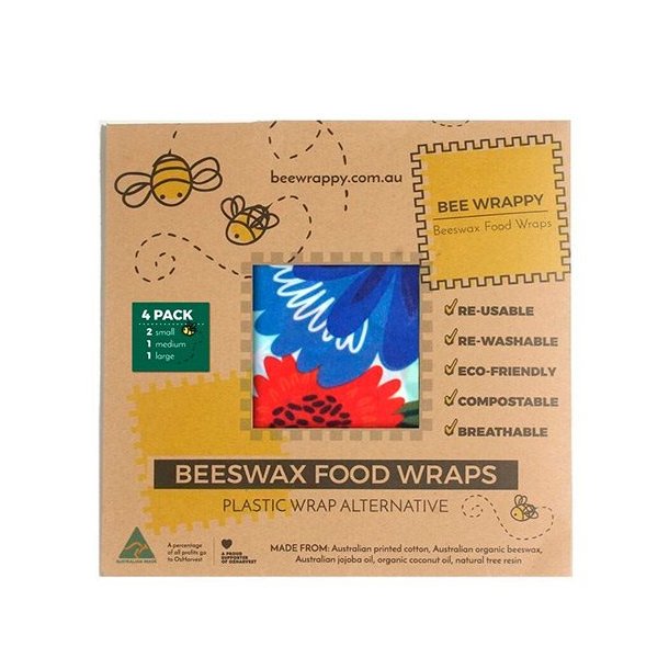 Beeswax Food Wraps - Pakke med 4