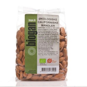 Biogan Californiske Mandler - Økologiske - 400 g.