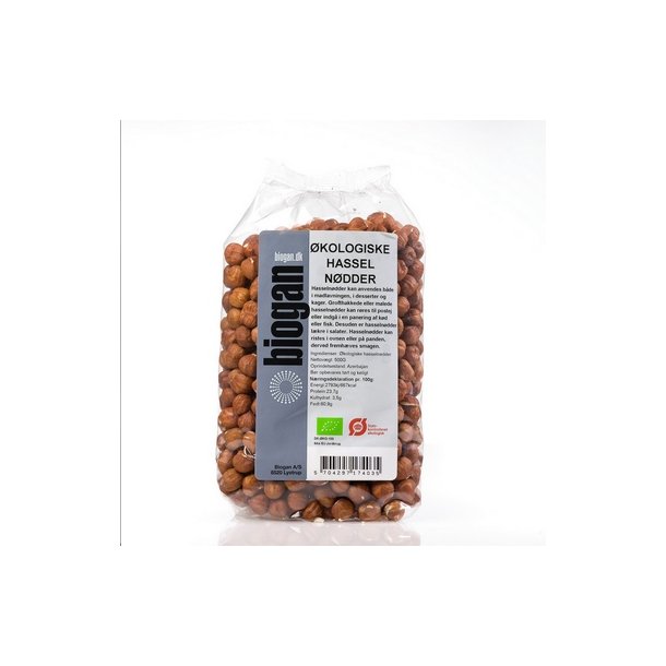 Biogan Hasselndder kologiske - 500 g.