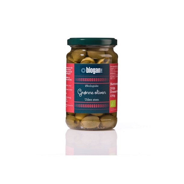 Biogan Oliven grnne u. sten  - 340g