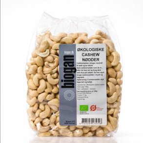 Biogan Cashewnødder - Økologiske - 750 g.