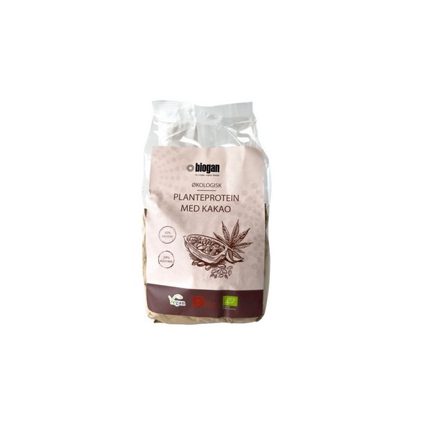 Biogan Planteprotein m. kakao, vegansk, kologisk - 450 gr.