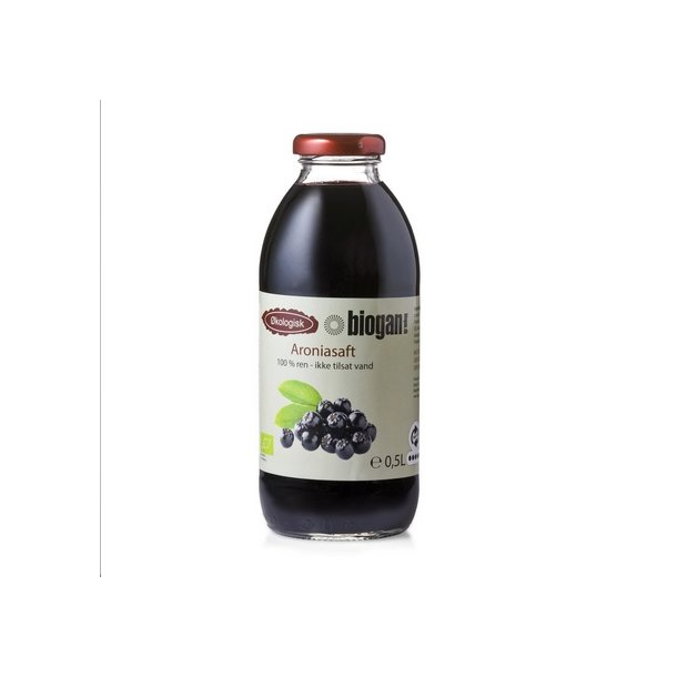 Biogan Aroniasaft 100 % frugt - 500 ml