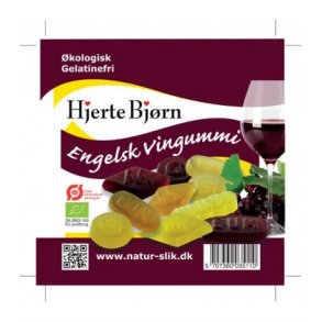 Hjerte Bjrn Engelsk Vingummi, kologisk, Gelatinfri