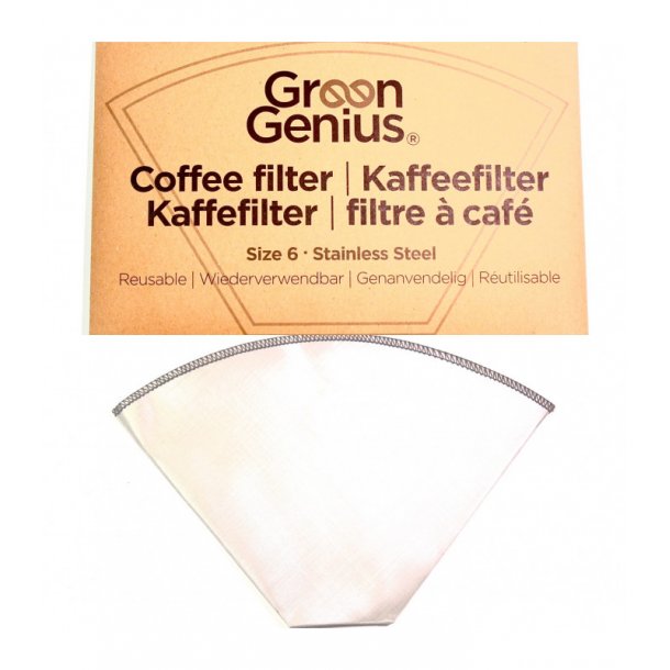 Kaffefilter af rustfrit stl - Str. 6
