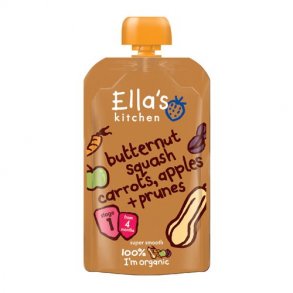 Ellas Kitchen Babymos med butternut squash, gulerod, æble og sveske - Økologisk - 4 mdr.