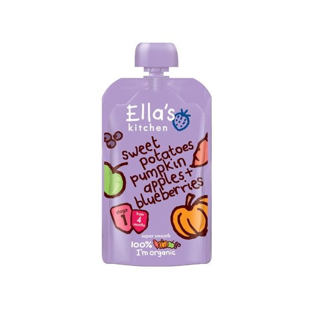 Ellas Kitchen Babymos med kartofler, grskar,  ble & blbr - kologisk - 4 mdr.