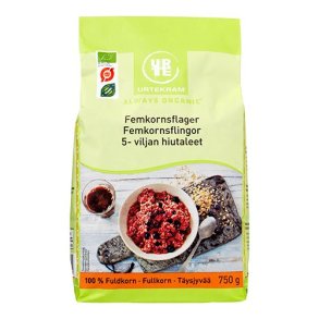 Urtekram Femkornsflager, kologiske - 750 g