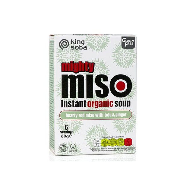King soba Instant Miso suppe  Tofu & Ingefr - 60g