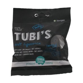 TerraSana Tubi's Saltlakrids, skret - kologisk og vegansk - 100 gr.