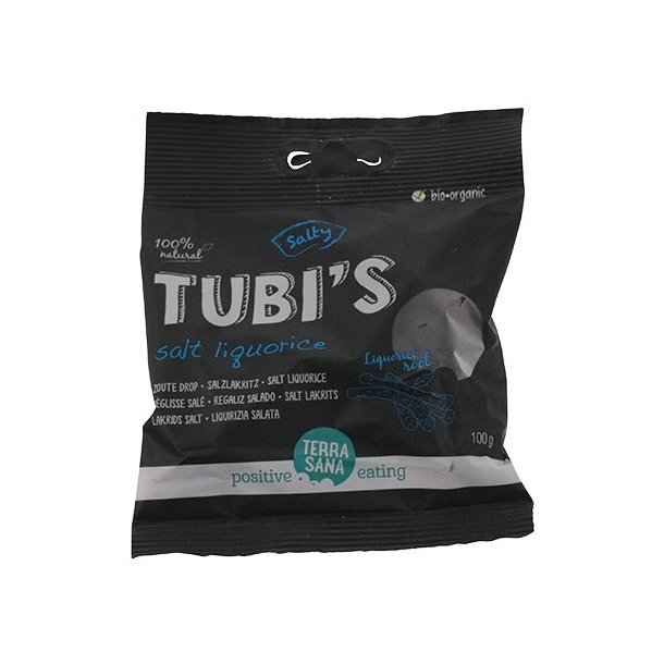 TerraSana Tubi's Saltlakrids, skret - kologisk og vegansk - 100 gr.
