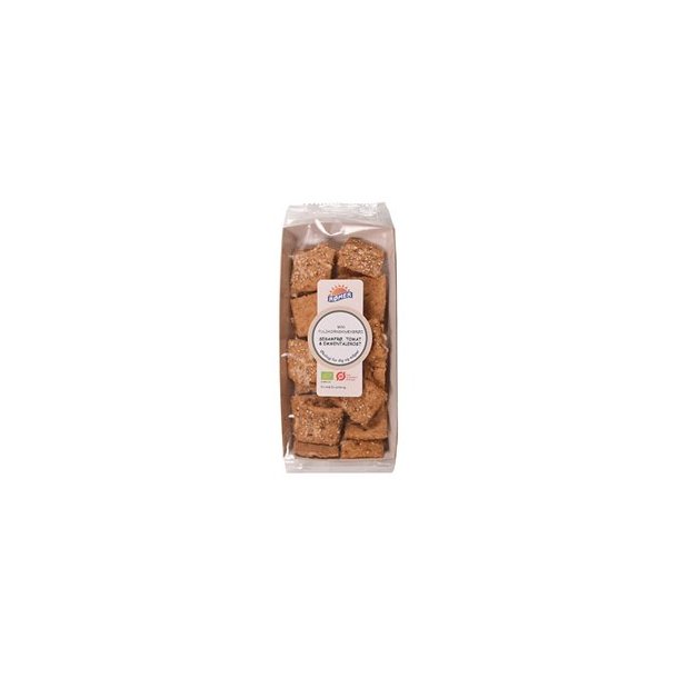 Rmer Mini Fuldkornsknkbrd m. sesamfr, tomat og emmentalerost, kologisk - 90 g.