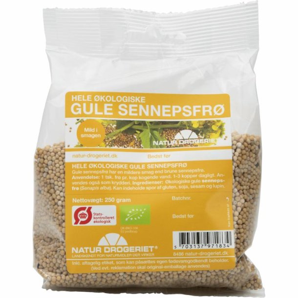 Natur-Drogeriet Gule sennepsfr hele, kologisk - 250g